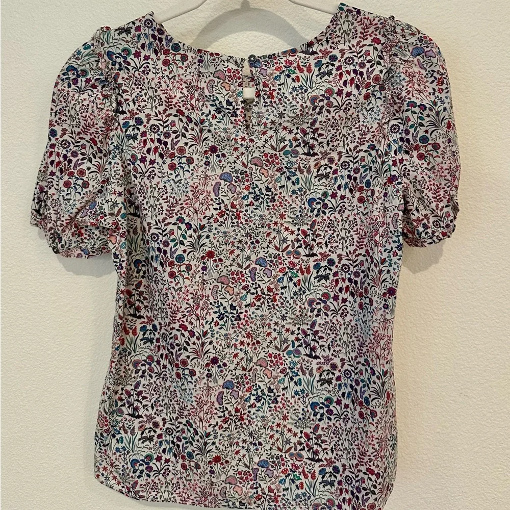 J. Crew Multicolor Floral Blouse